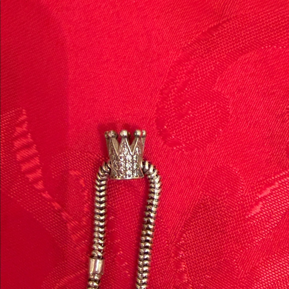 Elegant Silver Crown charm and